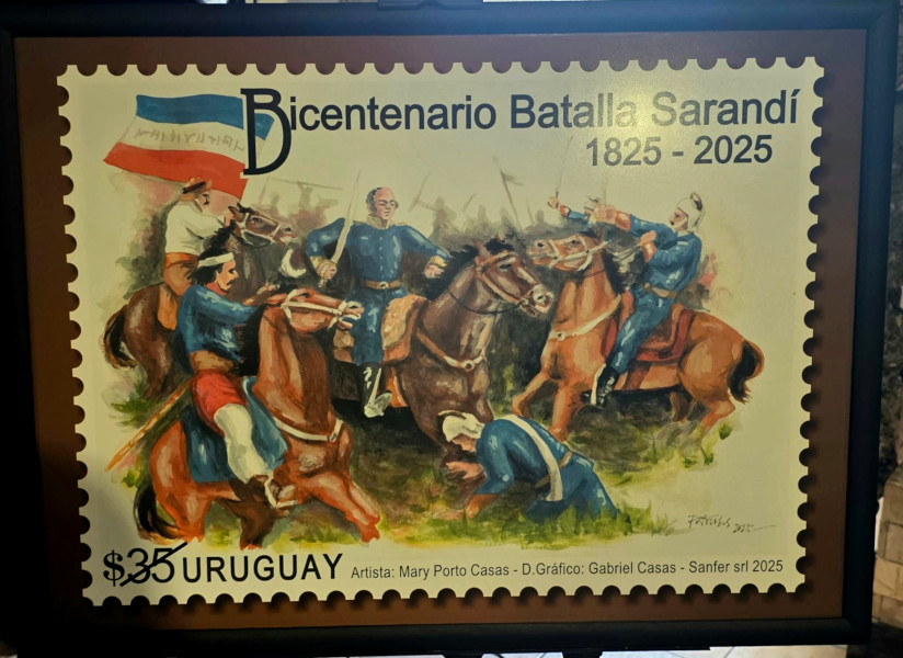 Correo Uruguayo lanzó un sello en conmemoración de los 200 años de la batalla de Sarandí, hito histórico en la lucha por la independencia.