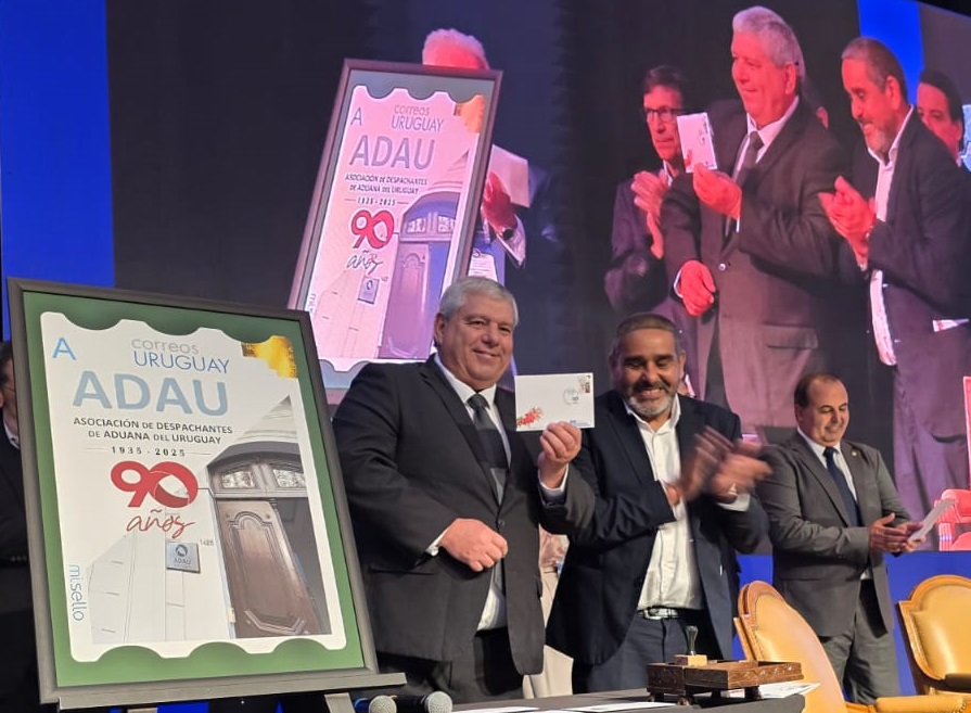 En el marco del Congreso Internacional de Comercio Exterior, Correo Uruguayo realizó el lanzamiento de un sello personalizado conmemorativo por el nonagésimo aniversario de la Asociación de Despachantes de Aduana del Uruguay (ADAU).